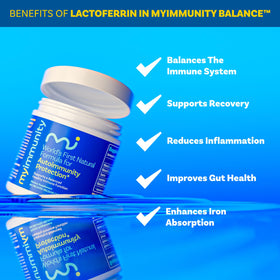 Capsules de lactoferrine MyImmunity sur une table