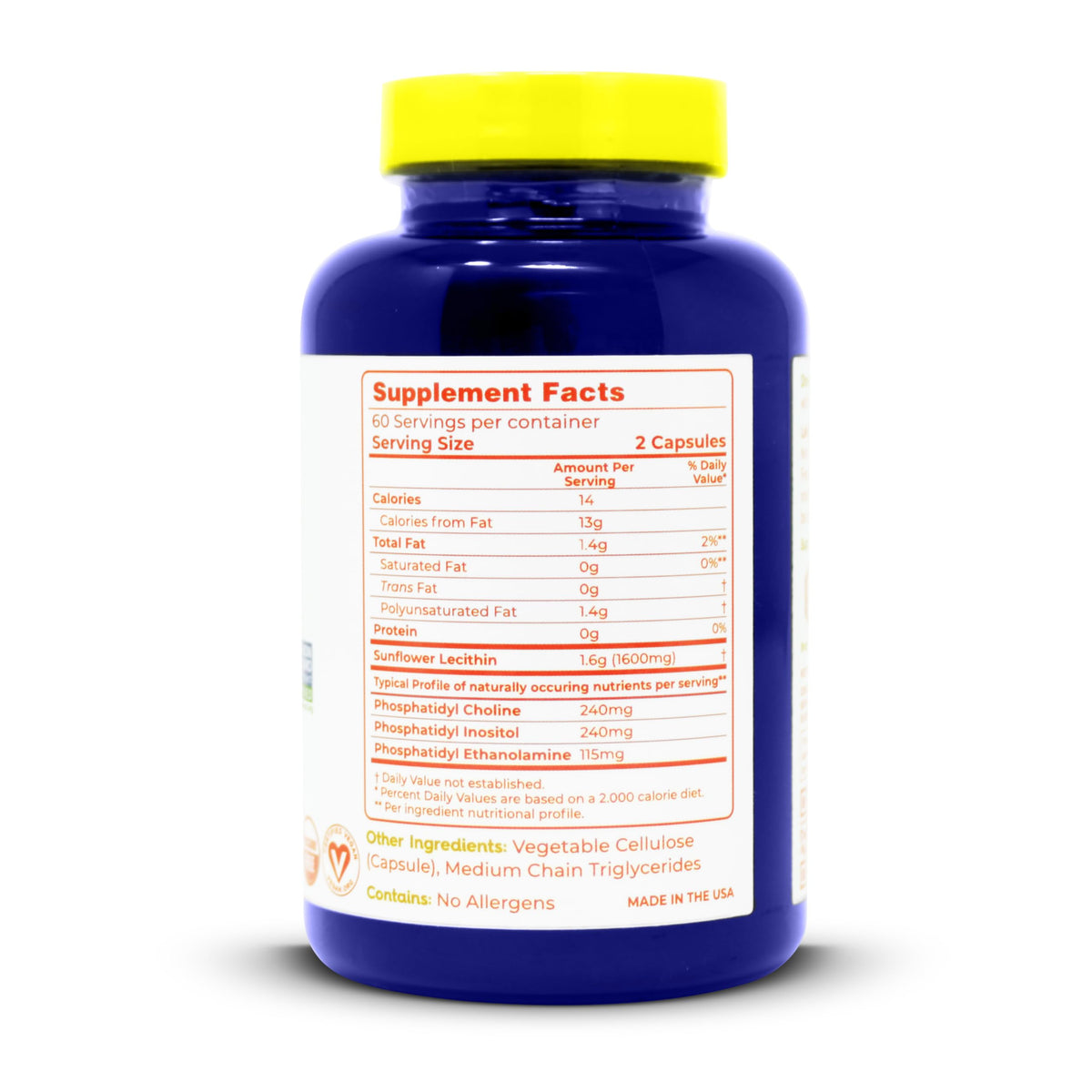 Capsules de lécithine de tournesol Lekithos sur une table