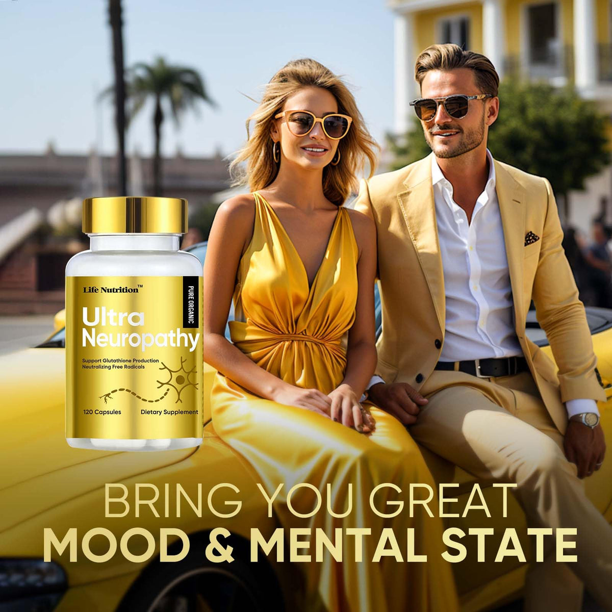 Capsules de Life Nutrition Nerve Savior versées sur une surface