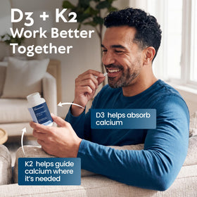Capsules de Life support D3 K2 sur fond blanc