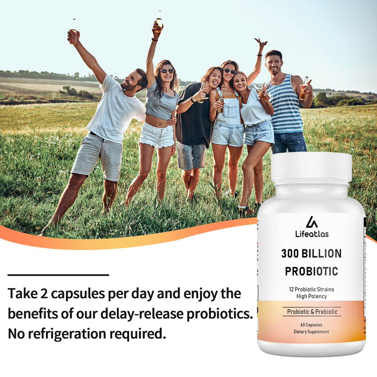 Capsules de Lifeatlas Probiotiques dans une main