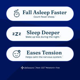 Capsules de LifeSeasons Rest-ZZZ sur fond blanc