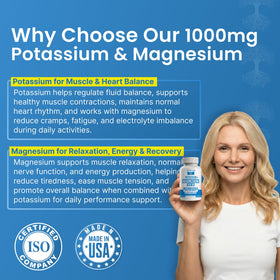 Capsules de LifeStrength Potassium Magnésium sur une surface blanche