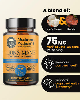 Capsules de Lion’s Mane avec Reishi Herb Pharm, présentation des capsules