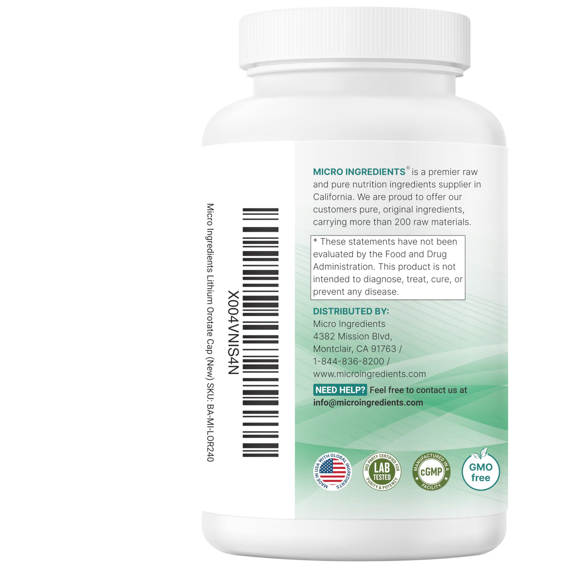 Capsules de Lithium Orotate 5mg Micro Ingredients dans un cadre de vie quotidien