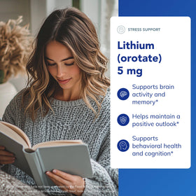 Capsules de Lithium Orotate sur un fond blanc