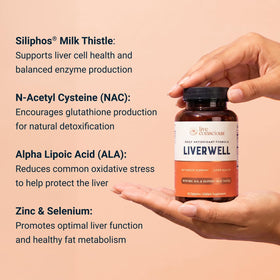Capsules de Live Conscious au chardon-marie sur une surface blanche