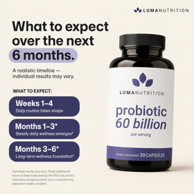 Capsules de Luma Nutrition Probiotiques dans une main
