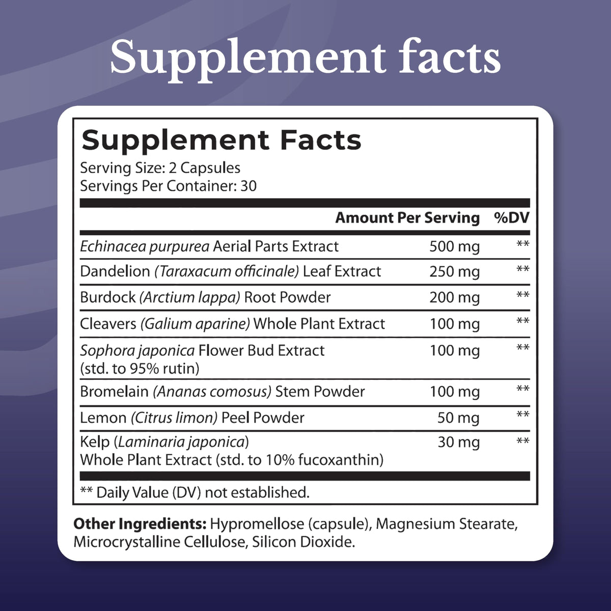 Capsules de Lymph MD prêtes à être prises