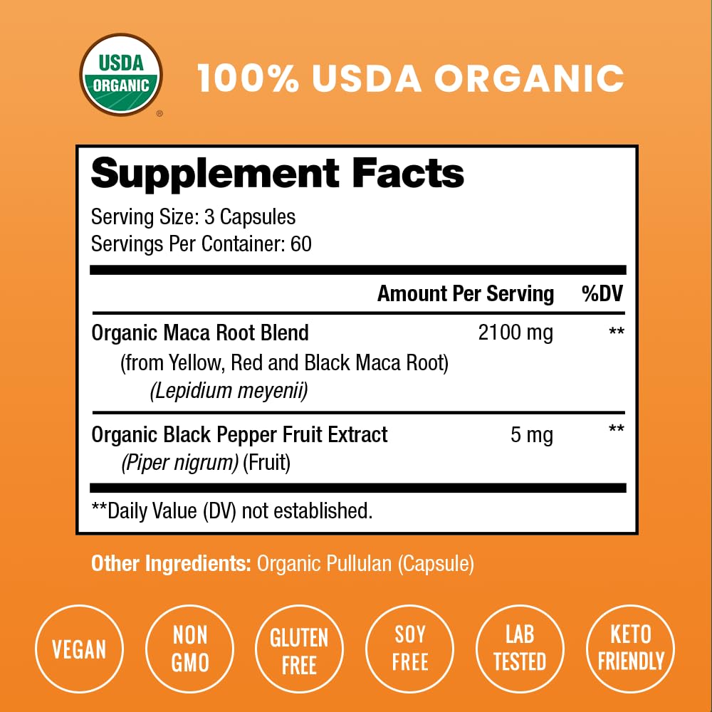 Capsules de Maca Bio NutraChamps sur une table