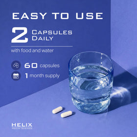 Capsules de magnésium 10-en-1 Helix Health Sciences dans un environnement de vie quotidienne