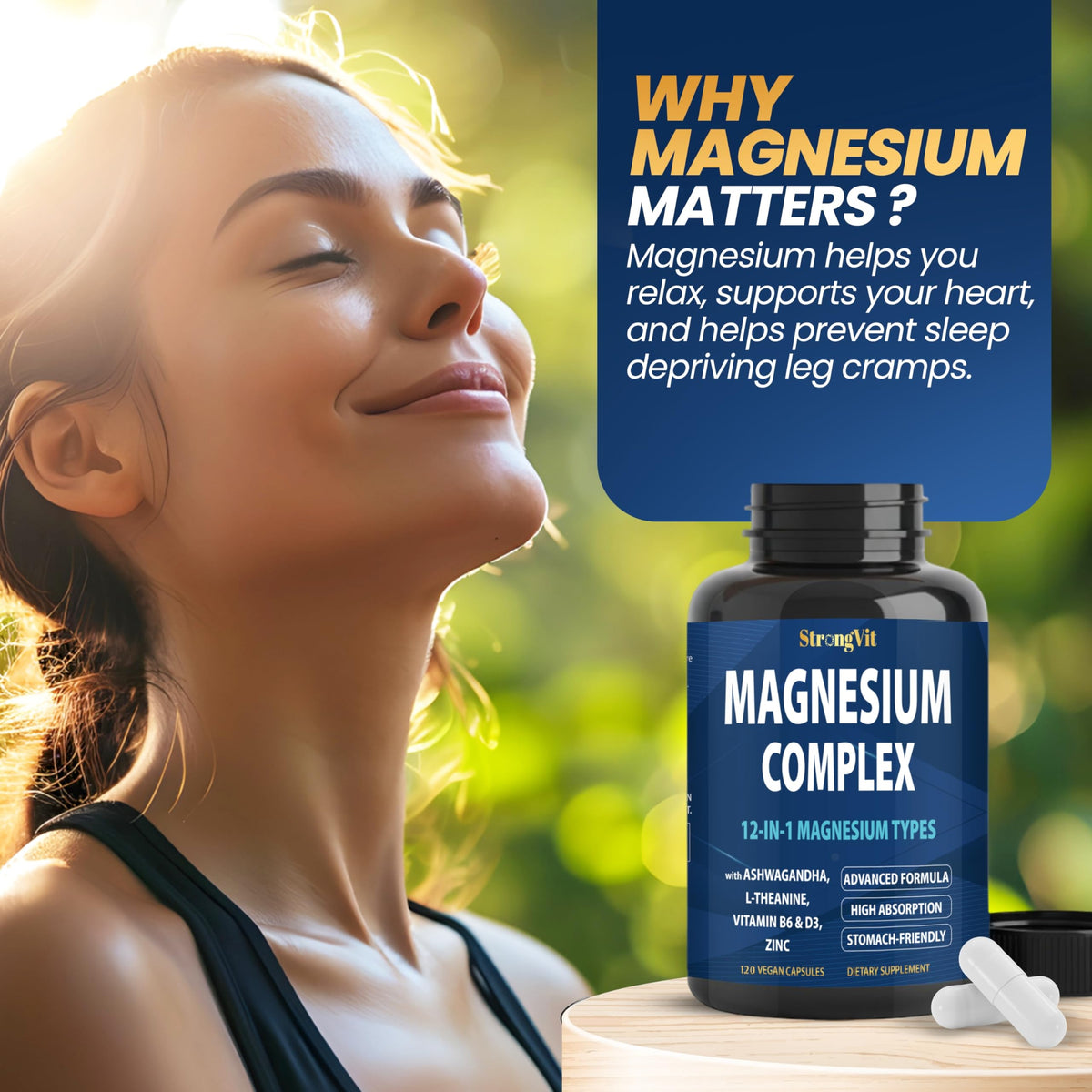 Capsules de Magnésium 1000mg dans une main