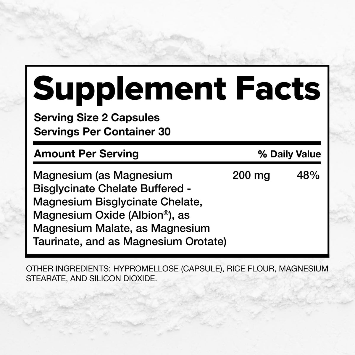 Capsules de magnésium 200mg dans une cuillère