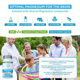 Capsules de Magnésium 7-en-1 sur une table en bois