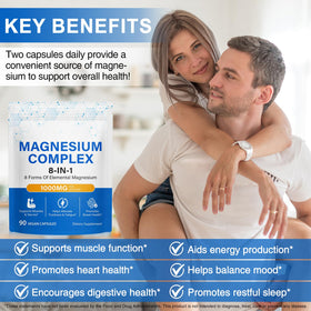 Capsules de magnésium 8-en-1 de BOIUOITI sur une table