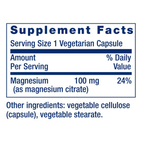Capsules de magnésium citrate de Life Extension en vue de près