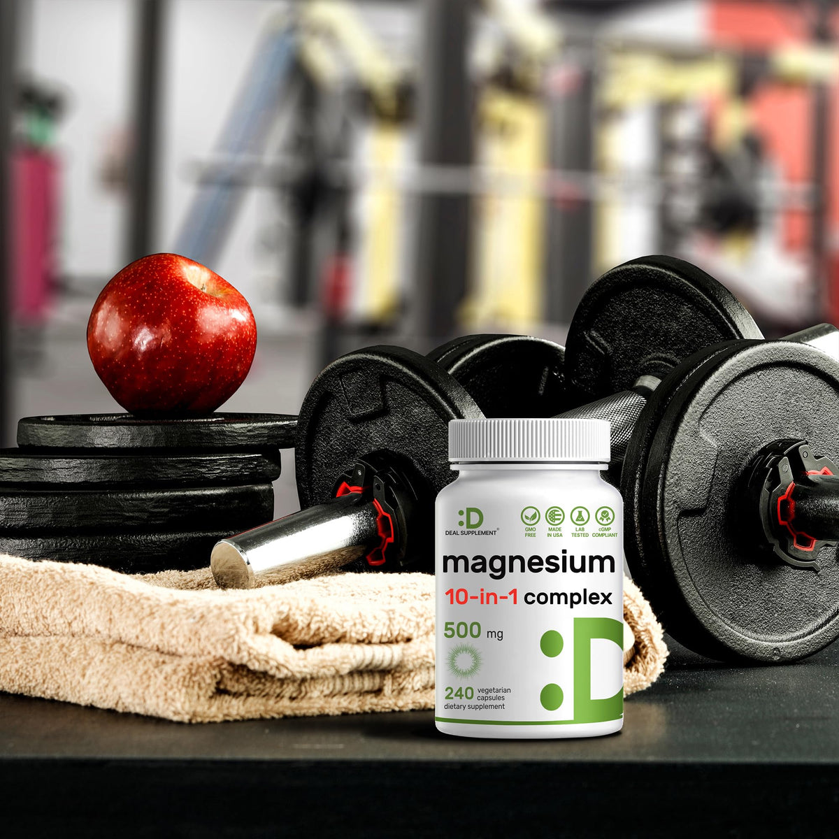 Capsules de magnésium DEAL SUPPLEMENT prêtes à être prises
