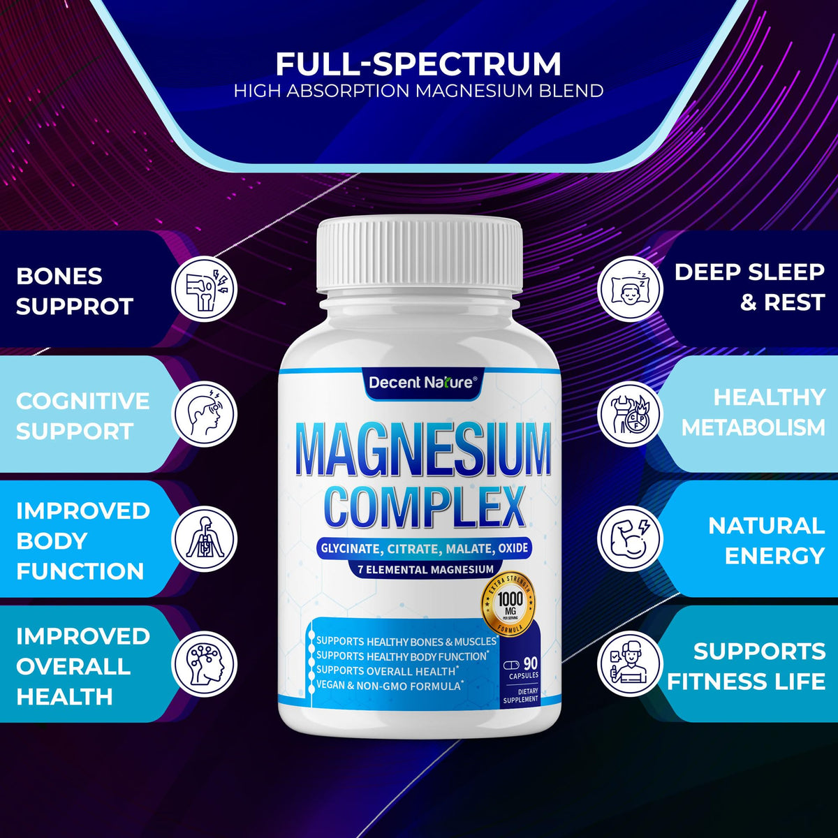 Capsules de Magnésium DECENT NATURE sur une cuillère