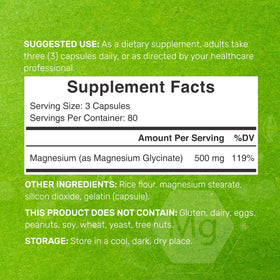 Capsules de magnésium glycinate DEAL SUPPLEMENT sur une surface blanche