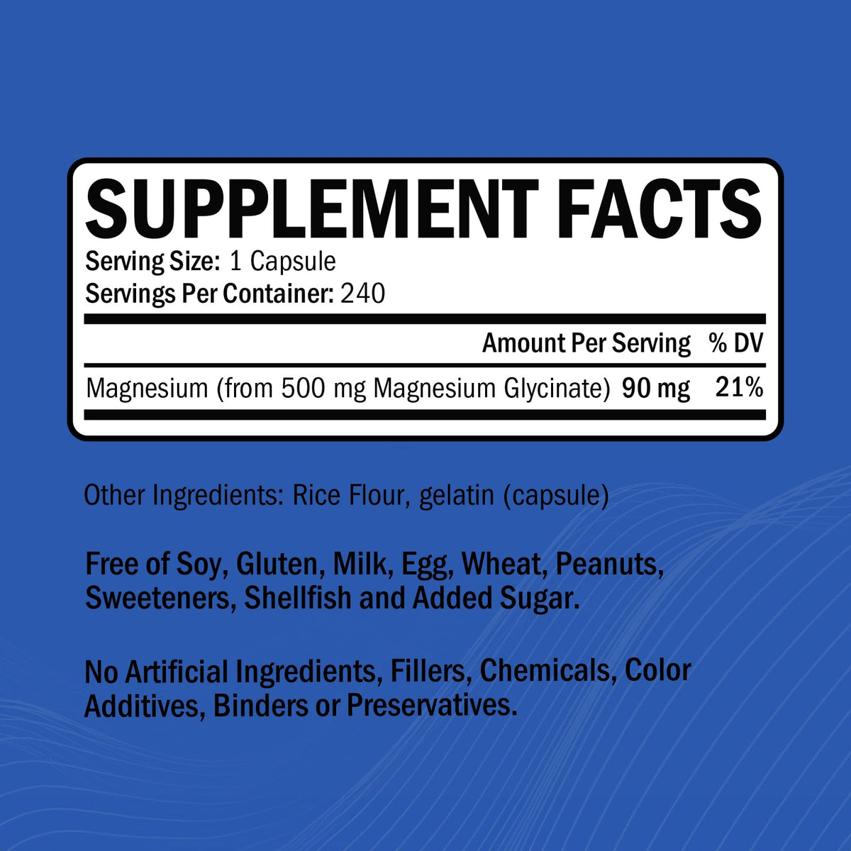 Capsules de magnésium glycinate GOODBIO en gros plan