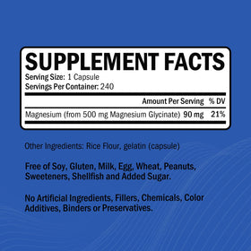 Capsules de magnésium glycinate GOODBIO en gros plan