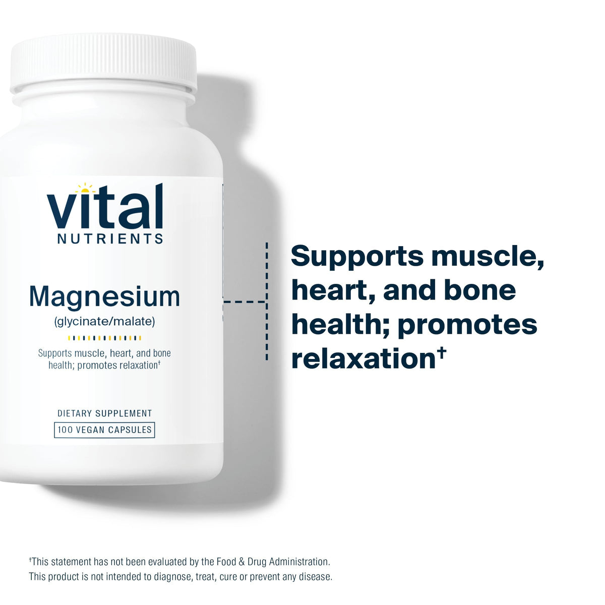 Capsules de Magnésium Glycinate + Malate dans un flacon