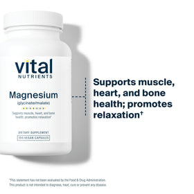 Capsules de Magnésium Glycinate + Malate dans un flacon