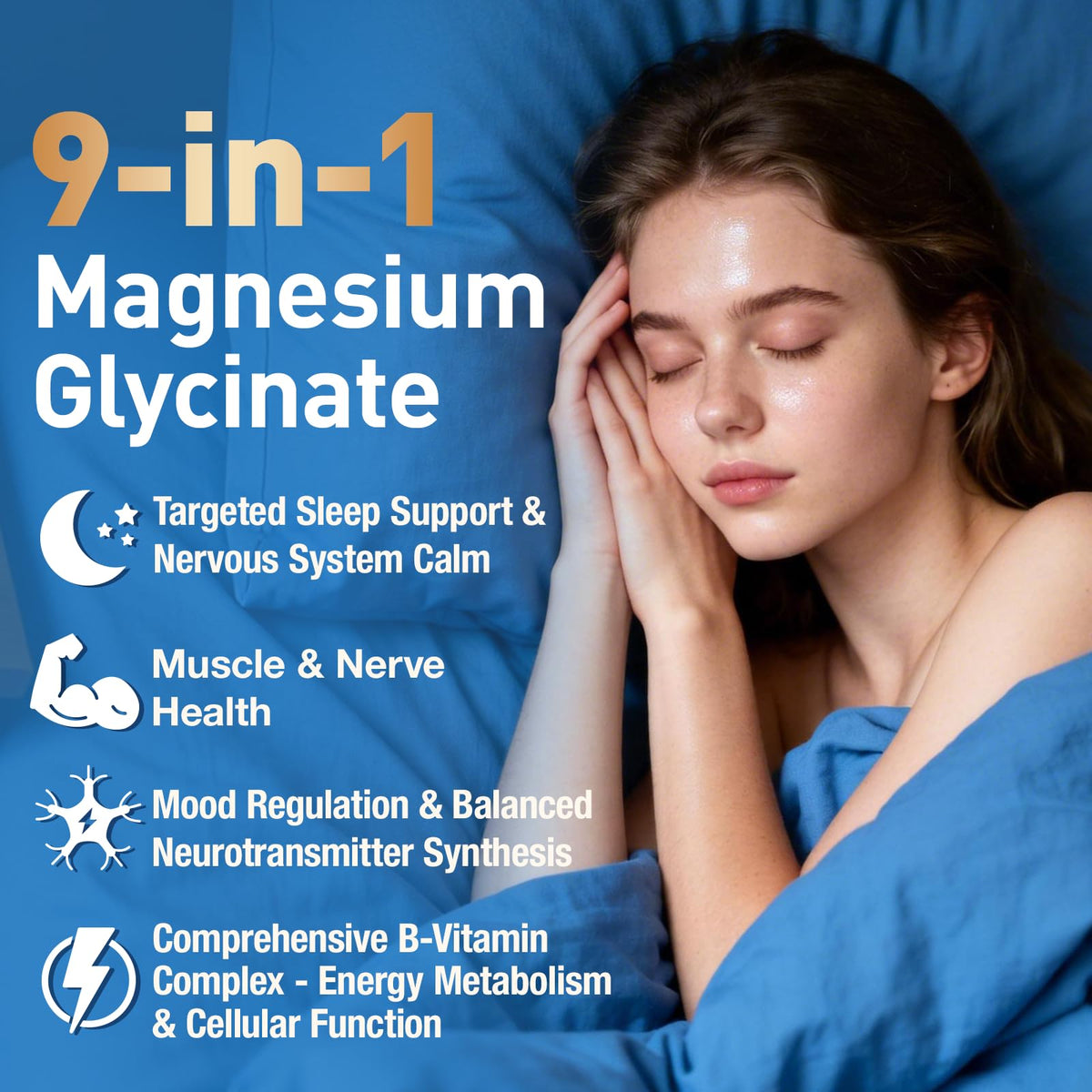 Capsules de magnésium glycinate Totaria sur une surface blanche