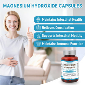 Capsules de magnésium hydroxyde Florvyn sur fond blanc