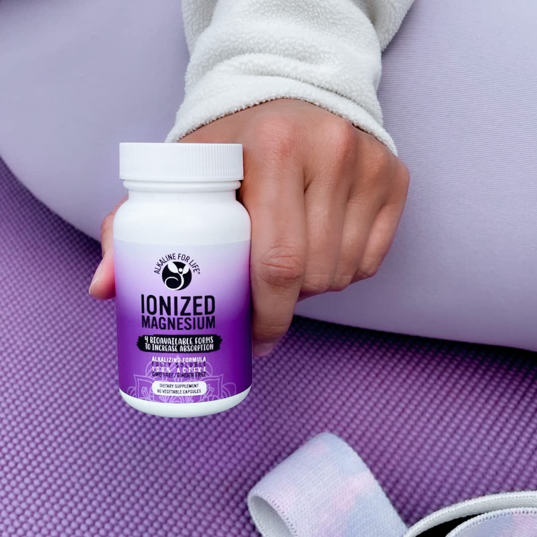 Capsules de Magnésium ionisé Alkaline for Life sur une surface