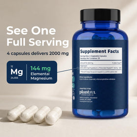 Capsules de Magnésium L-Thréonate avec étiquette et dosage