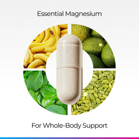 Capsules de Magnésium Livingood Daily avec fond neutre
