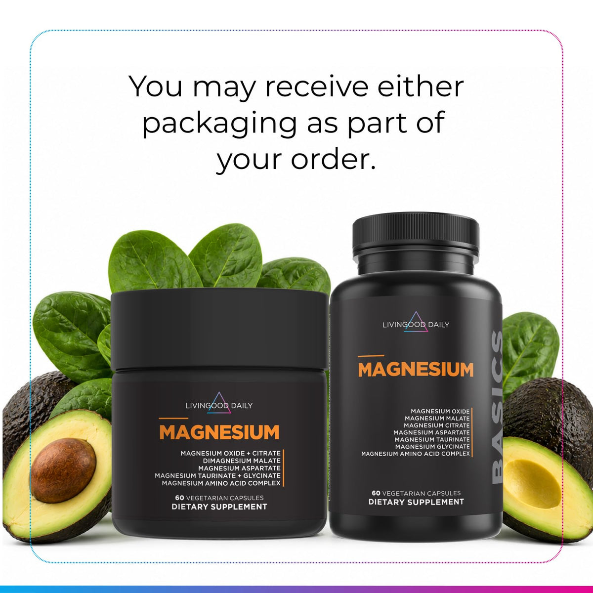 Capsules de Magnésium Livingood Daily en gros plan