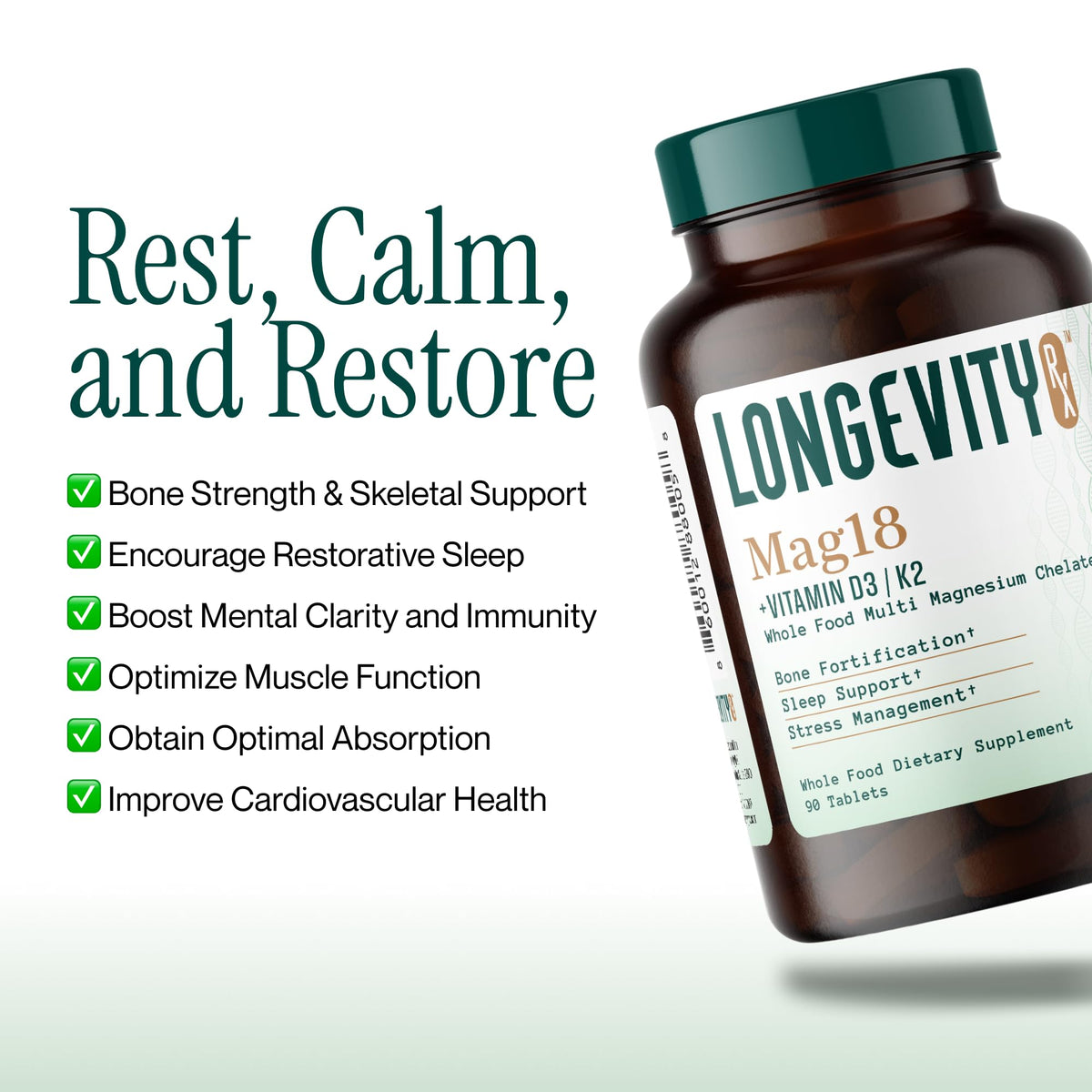 Capsules de magnésium Longevity Rx dans un bol