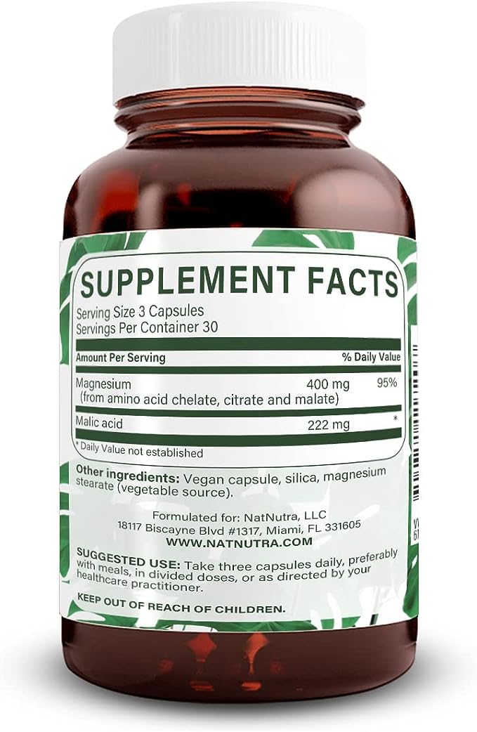 Capsules de magnésium Natural Nutra - vue de côté