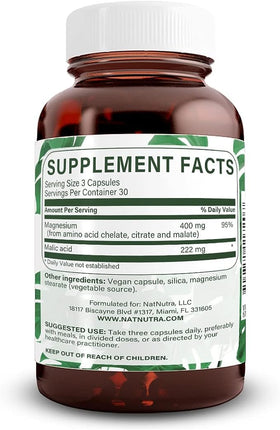 Capsules de magnésium Natural Nutra - vue de côté