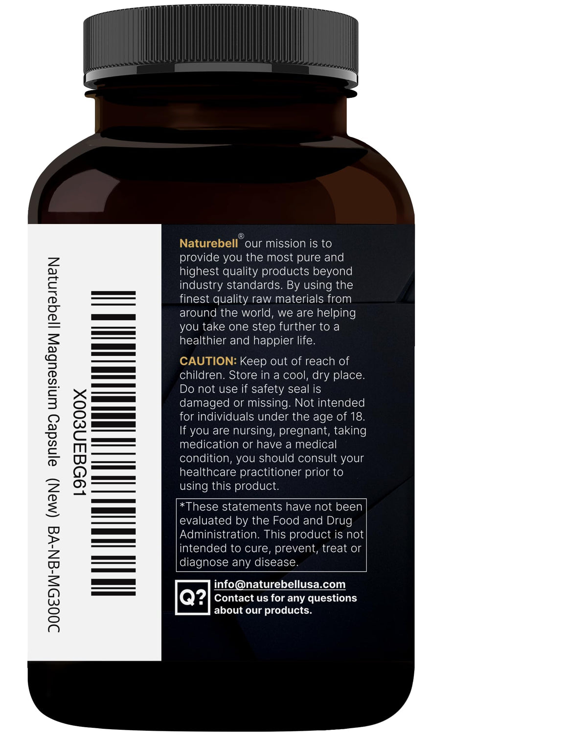 Capsules de magnésium NatureBell dans une cuillère en bois