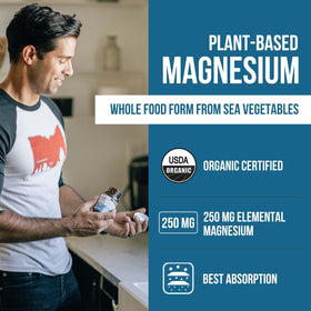 Capsules de magnésium organique Triquetra Health sur fond blanc