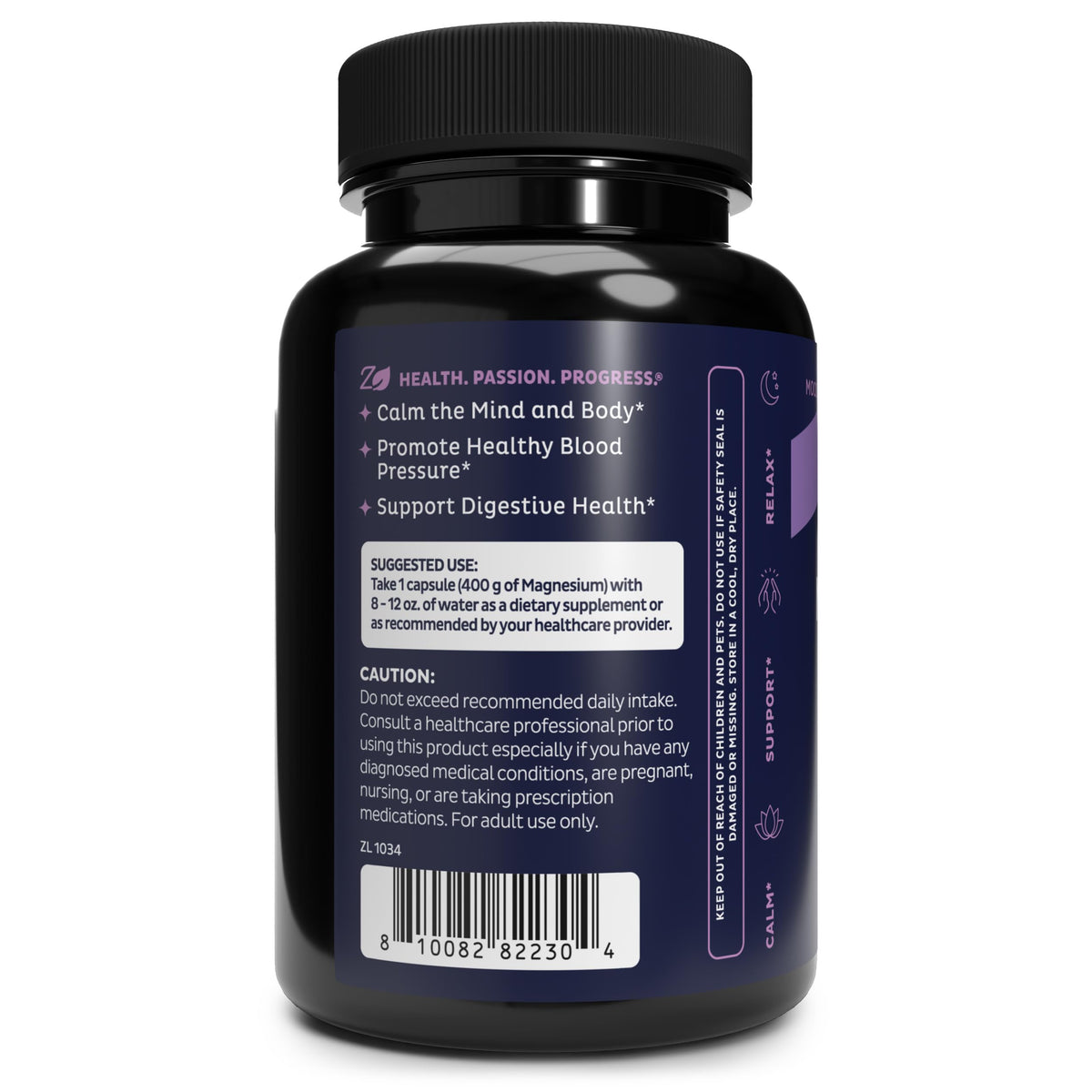 Capsules de magnésium oxyde 400mg Zeal Naturals dans un environnement de cuisine