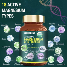 Capsules de magnésium sur une surface en bois