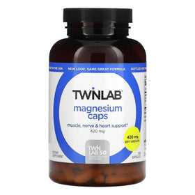 Capsules de Magnésium Twinlab 420 mg, flacon de 200 comprimés