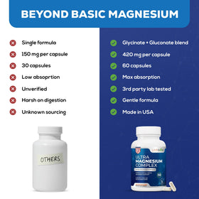 Capsules de Magnésium Ultra LIVEGOOD dans un verre