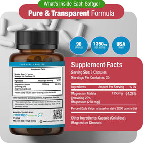 Capsules de Malate de Magnésium TRUEMED sur une table