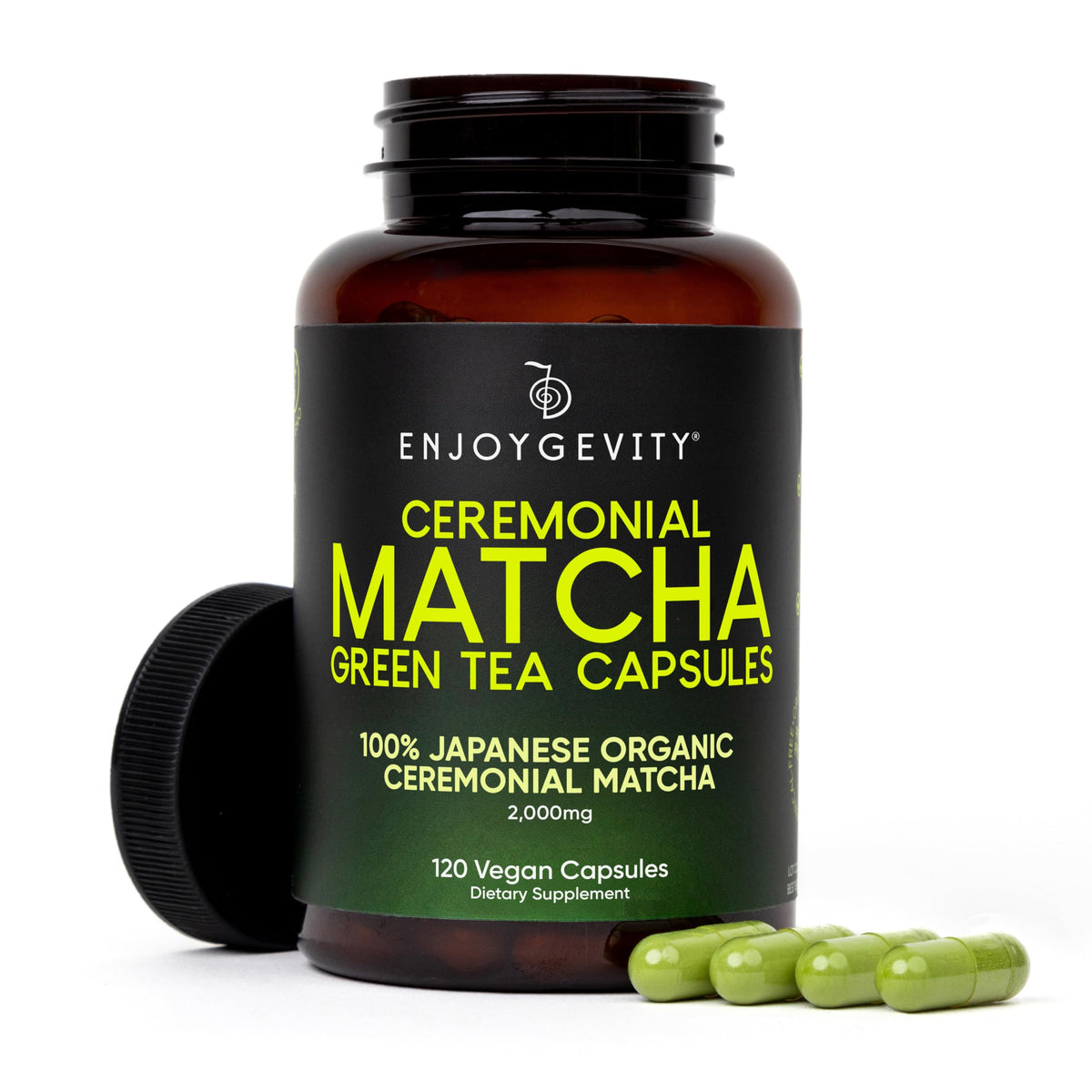 Capsules de Matcha Vert Cérémonial Bio EnjoyGevity vue de face