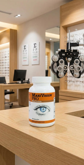 Capsules de MaxiVision PRO Meso sur une surface en bois