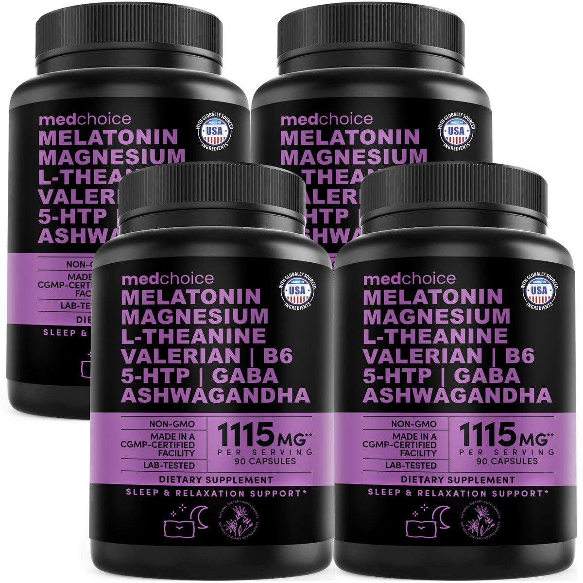 Capsules de mélatonine 12 en 1 MEDCHOICE, boîte avant