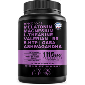 Capsules de mélatonine MEDCHOICE 5mg 90ct vue de face