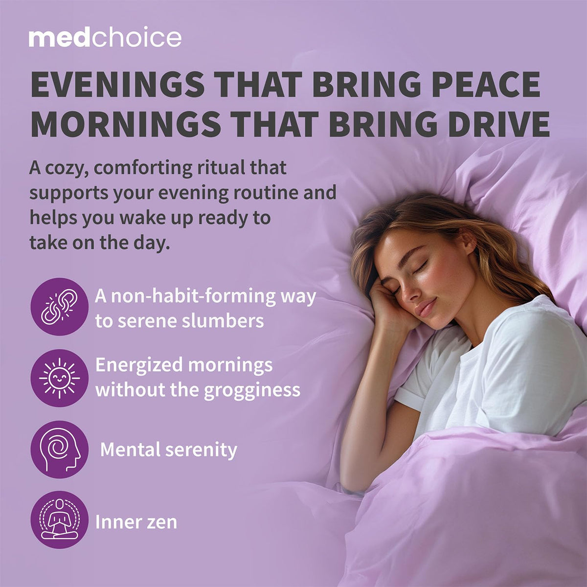 Capsules de Mélatonine MEDCHOICE avec un verre d'eau