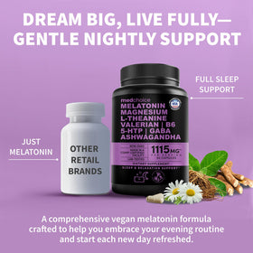 Capsules de mélatonine MEDCHOICE, vue de côté