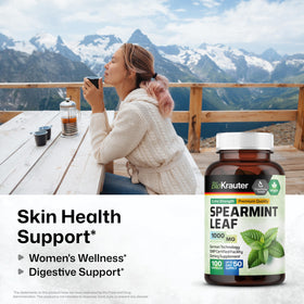 Capsules de menthe verte BIO KRAUTER sur un fond blanc